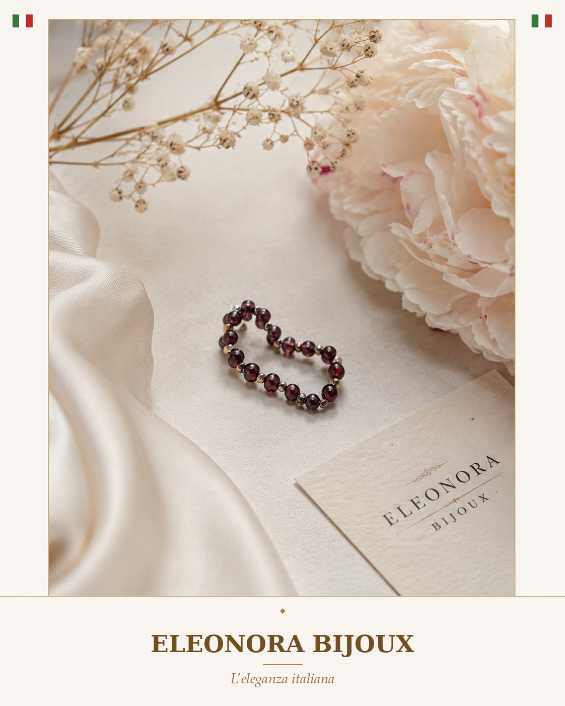 Bague Perly Grenat rouge Eleonora Bijoux
