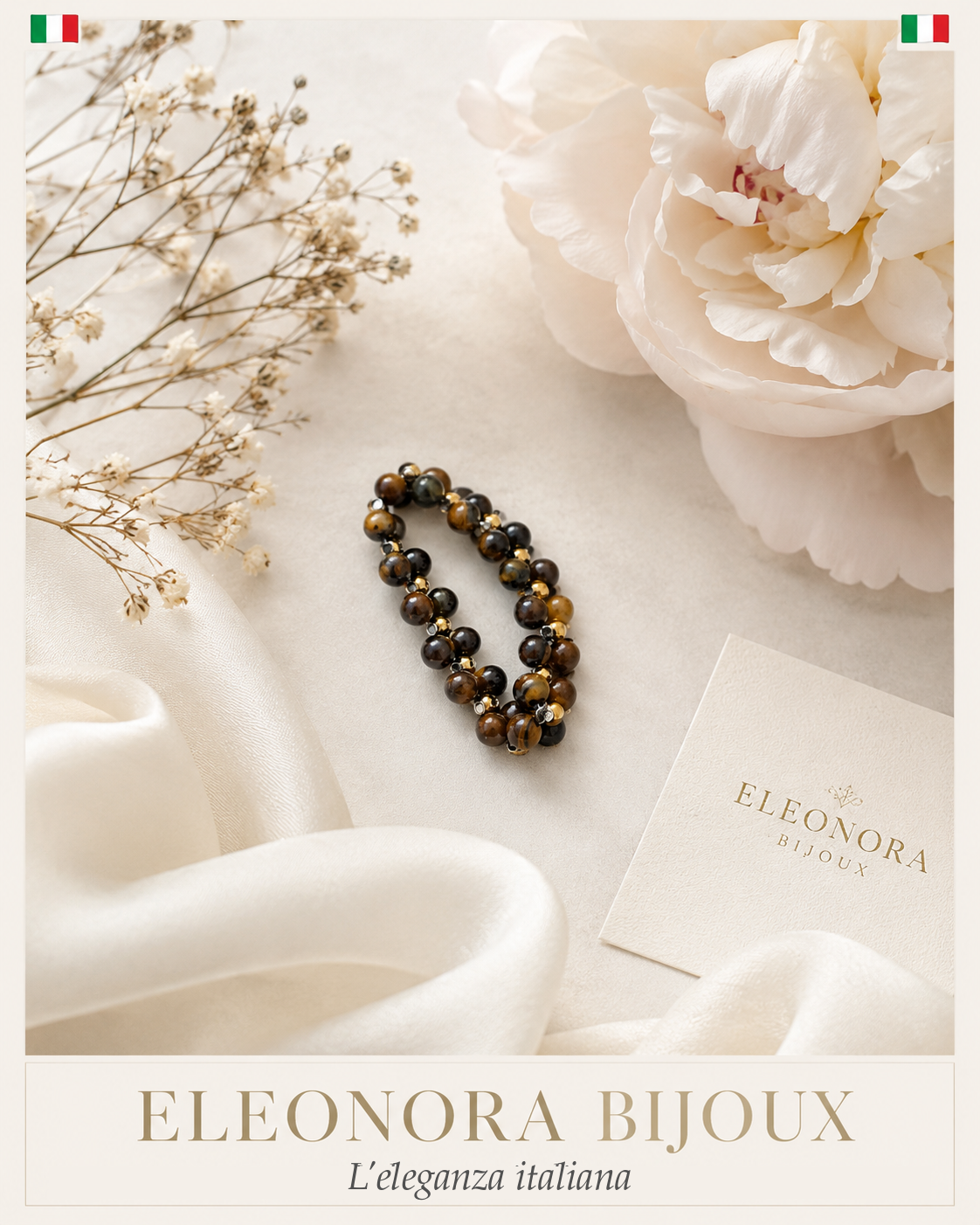 Bague Perly en œil de tigre Eleonora Bijoux