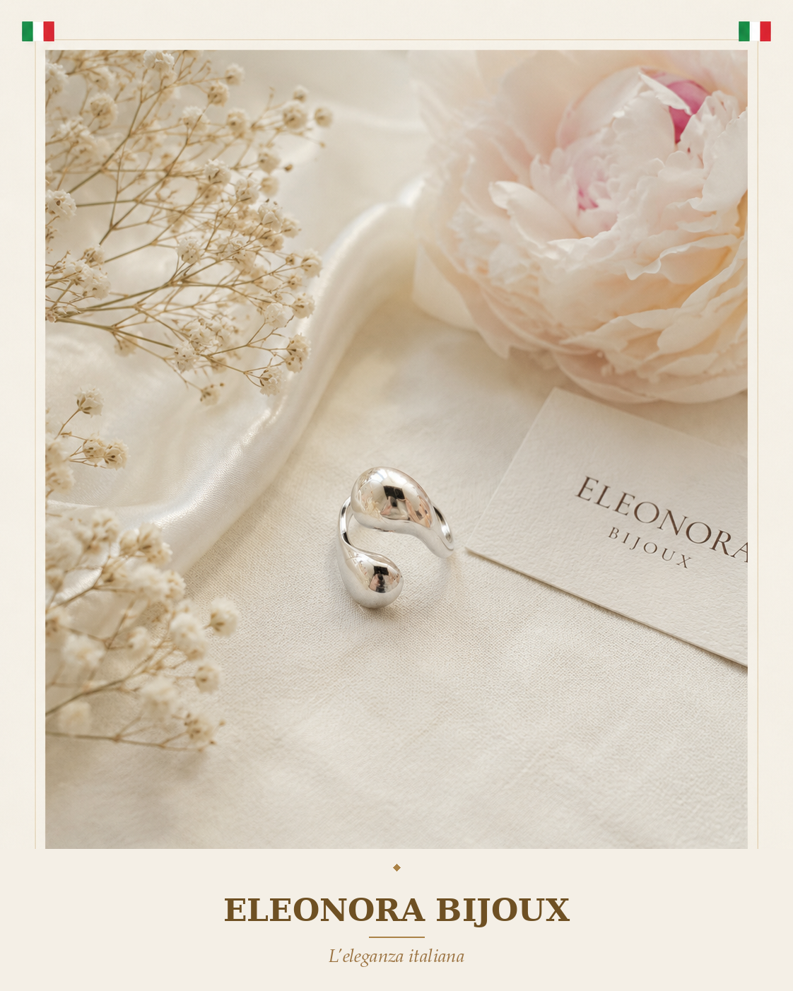Bague ouverte argentée Eleonora Bijoux