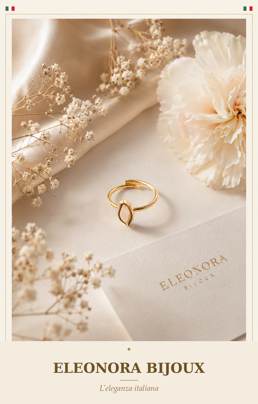 Bague Flamme dorée Eleonora Bijoux