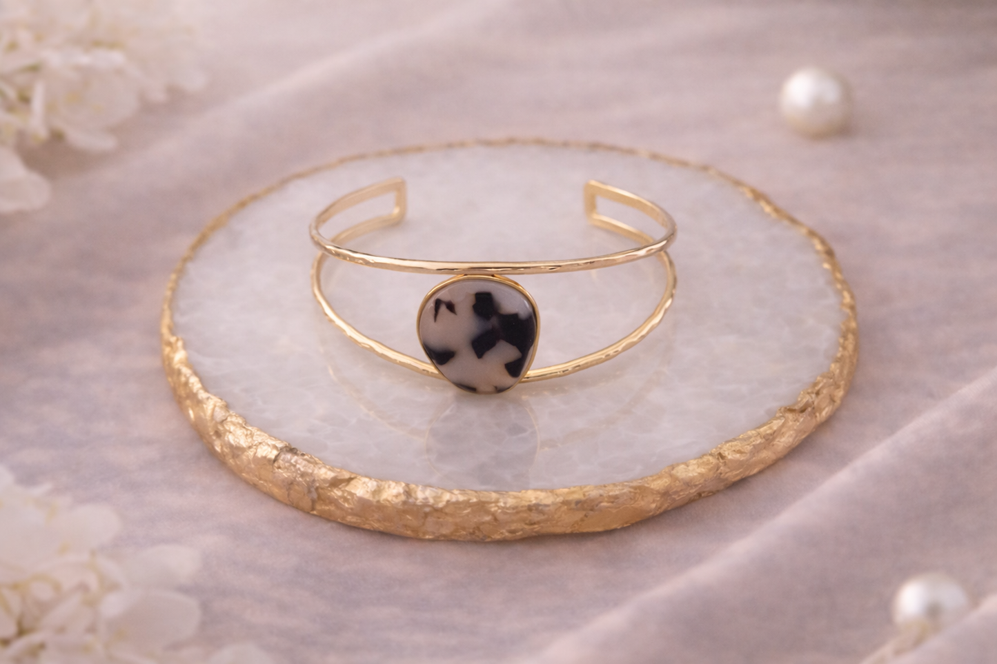 Bracelet jonc doré Léopard