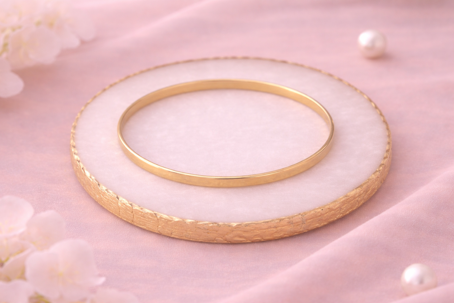 Bracelet jonc doré en acier inoxydable