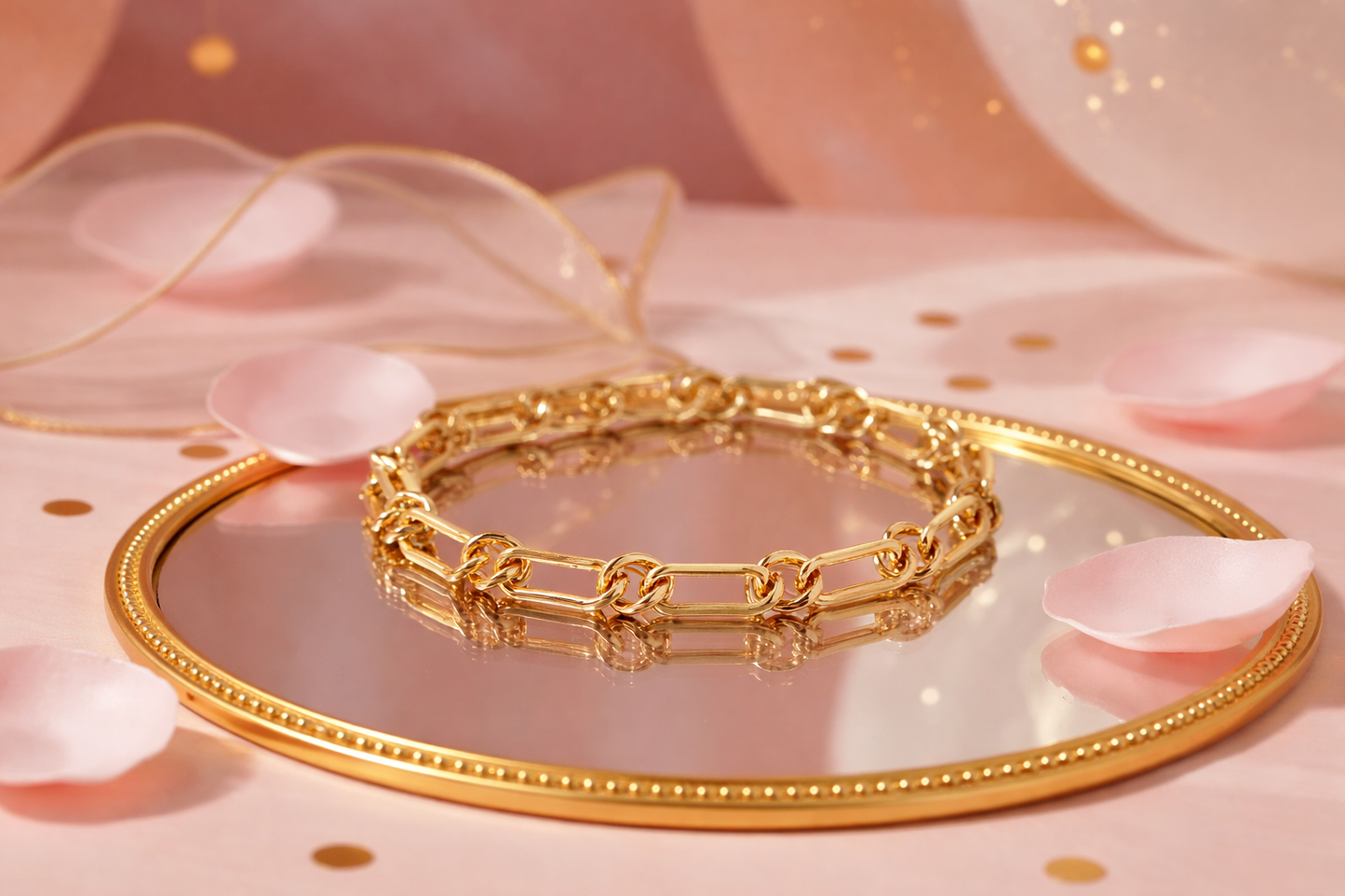 Bracelet Maillons doré en acier inoxydable