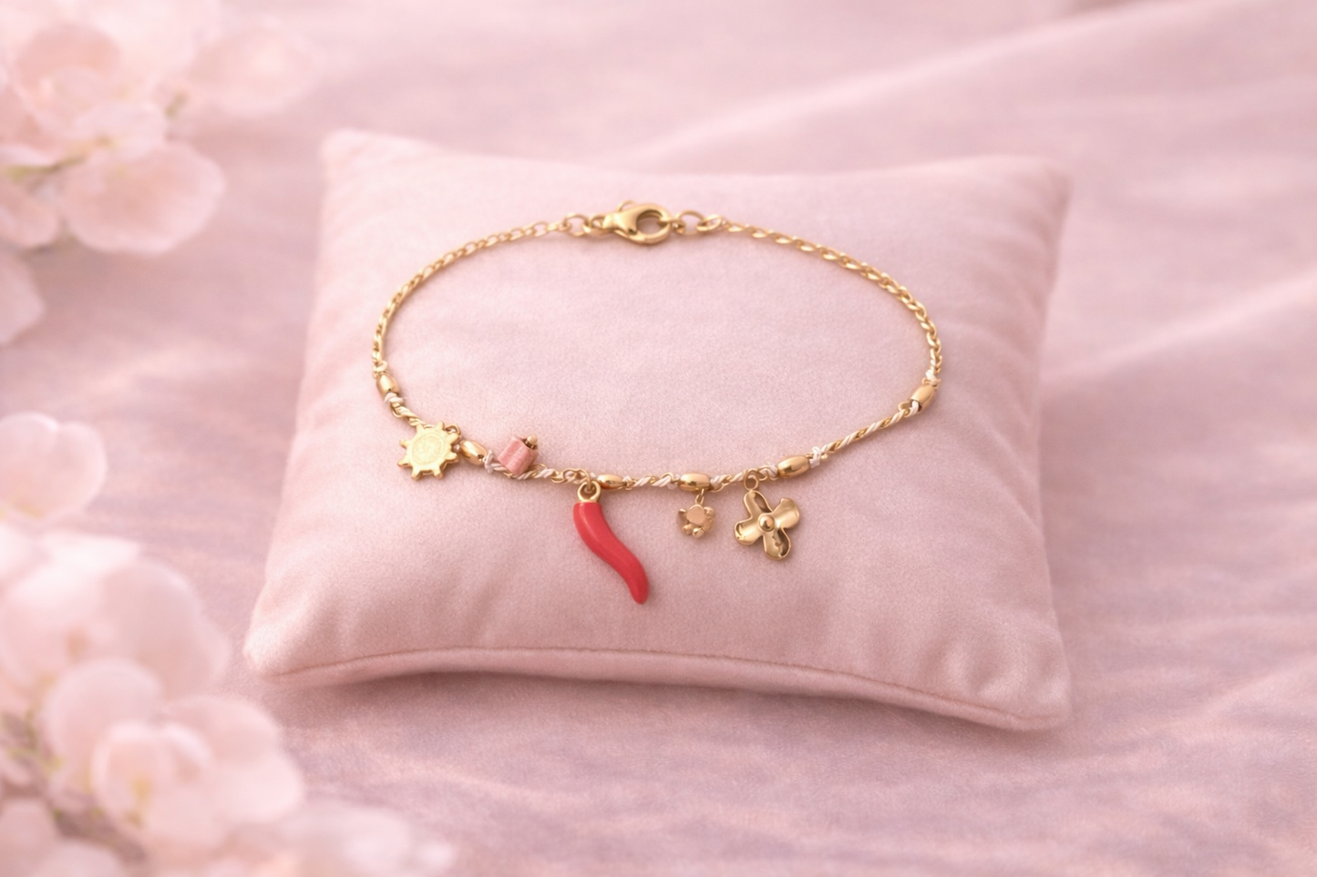 Bracelet Charm Doré en Acier Inoxydable