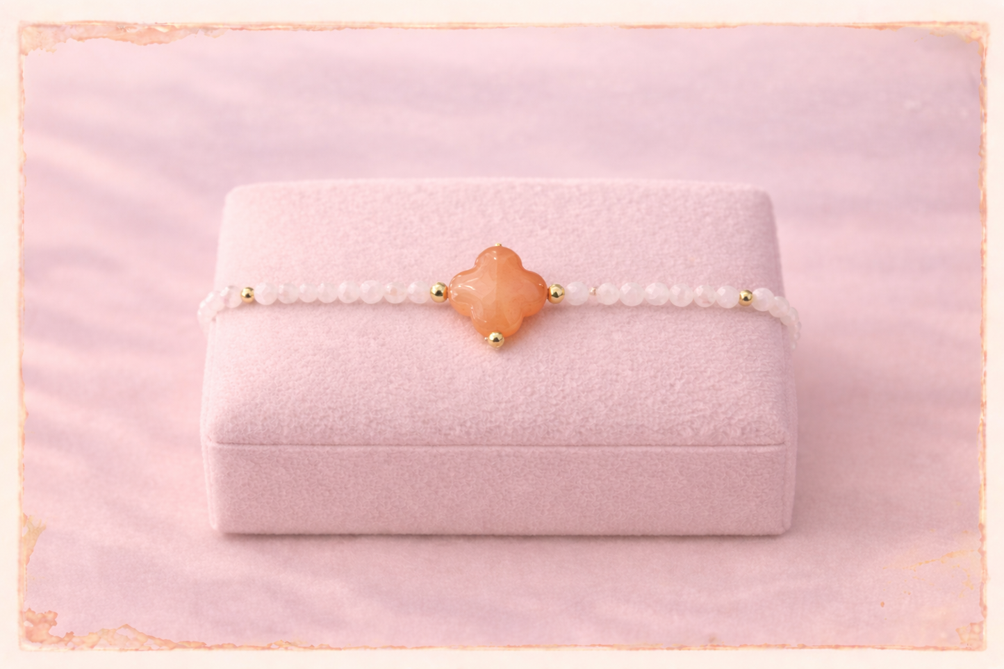 Bracelet Rosalia doré en Cornaline et Péristérite