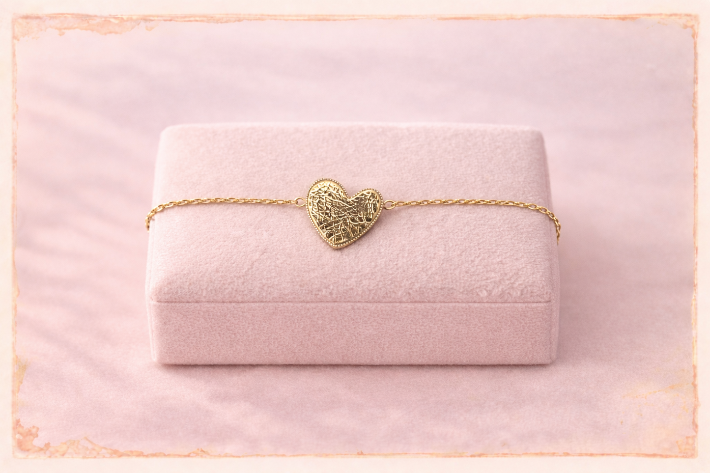 Bracelet doré Cœur texturé