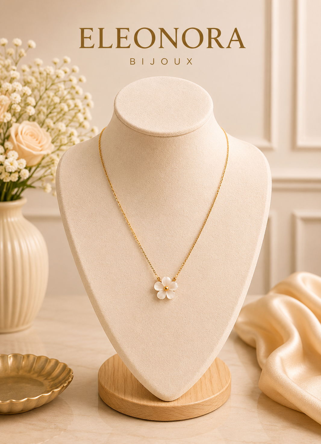 Collier Fleur Blanche