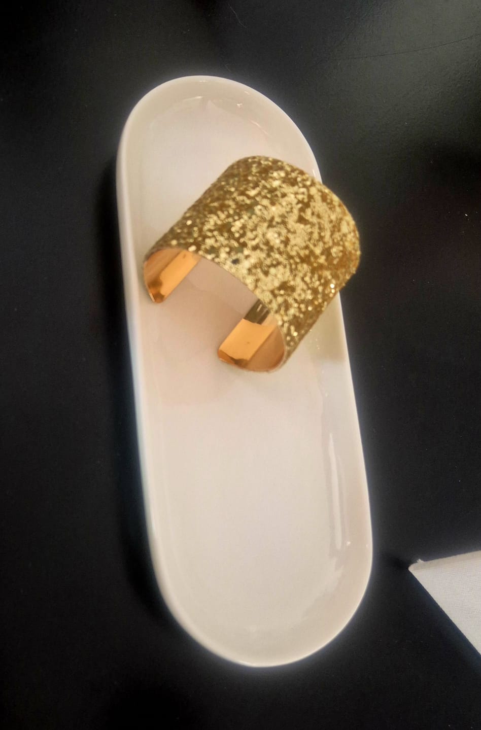 Bracelet Manchette Stellaire dorée en Acier Inoxydable