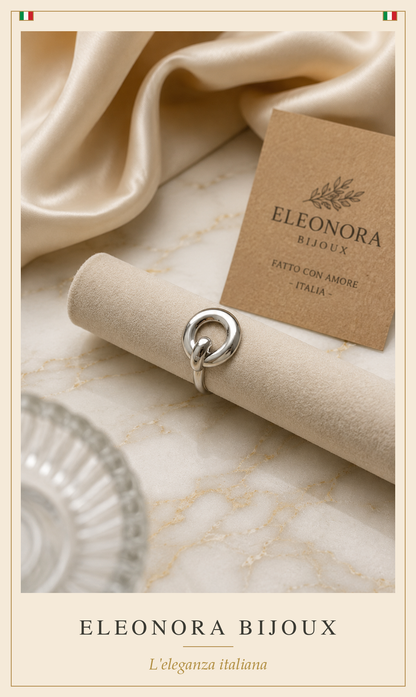 Bague argentée boucle entrelacée en acier inoxydable - Eleonora Bijoux