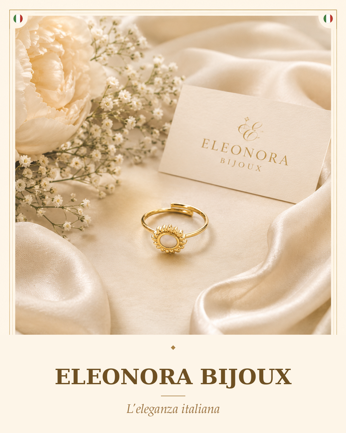 Bague Soleil dorée Eleonora Bijoux