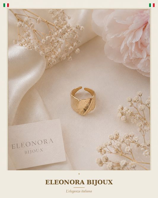 Bague large relief texturé Eleonora Bijoux