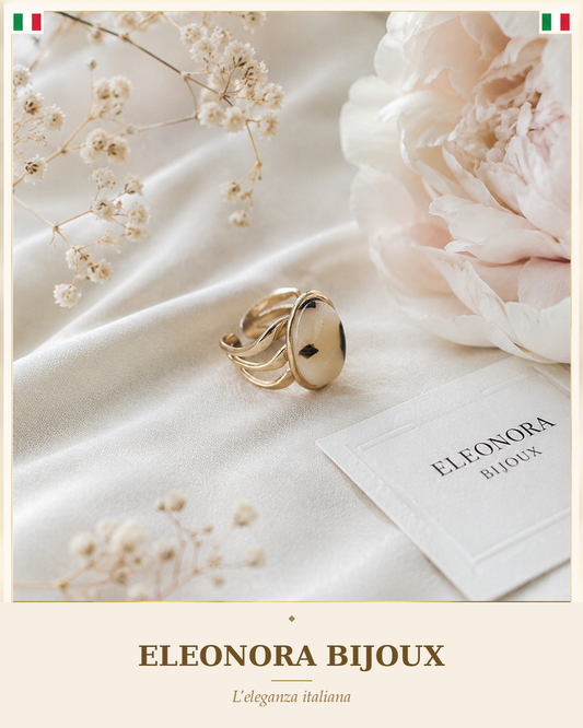 Bague large effet marbré Eleonora Bijoux