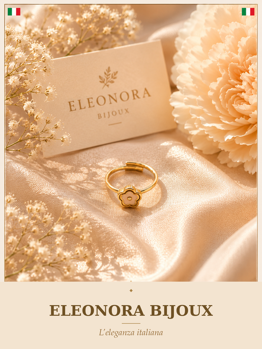 Bague fleur fine dorée Eleonora Bijoux