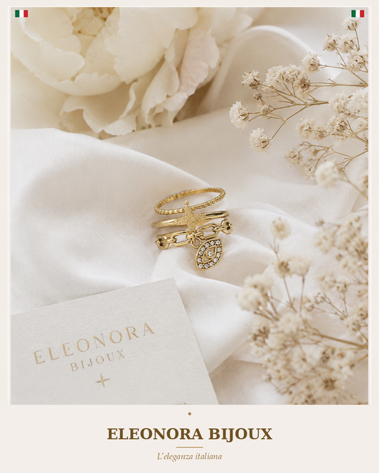 Bague multi-rangs Croix & œil Eleonora Bijoux