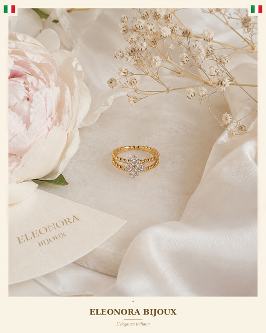 Bague Fleur strass Eleonora Bijoux