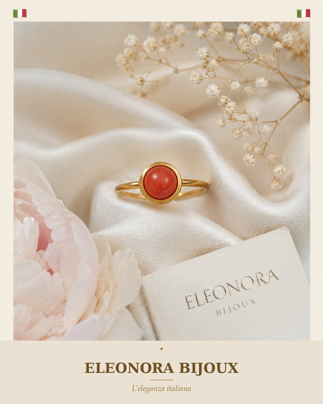 Bague Isel jaspe rouge Eleonora Bijoux