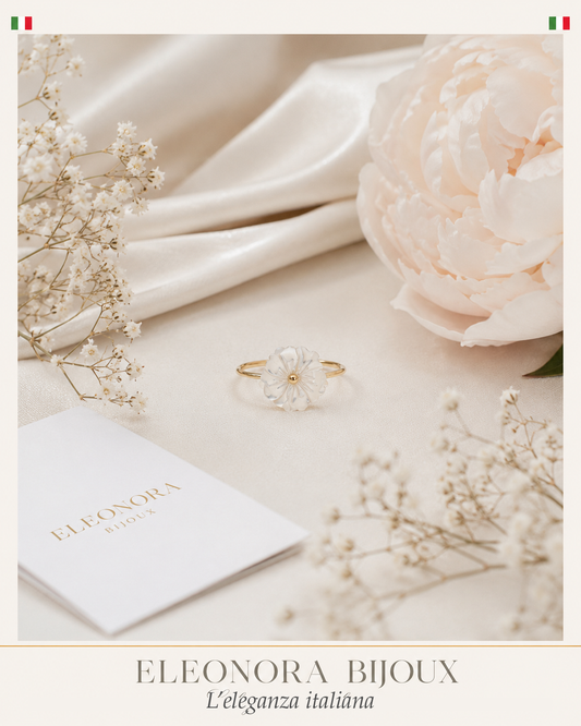 Bague fleur de Gingko dorée Eleonora Bijoux