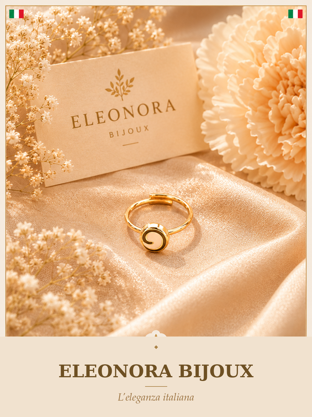Bague spirale dorée Eleonora Bijoux
