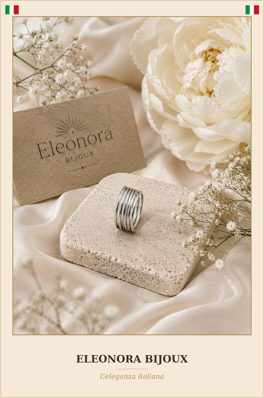 Bague Spirale argentée multi-anneaux - Eleonora Bijoux