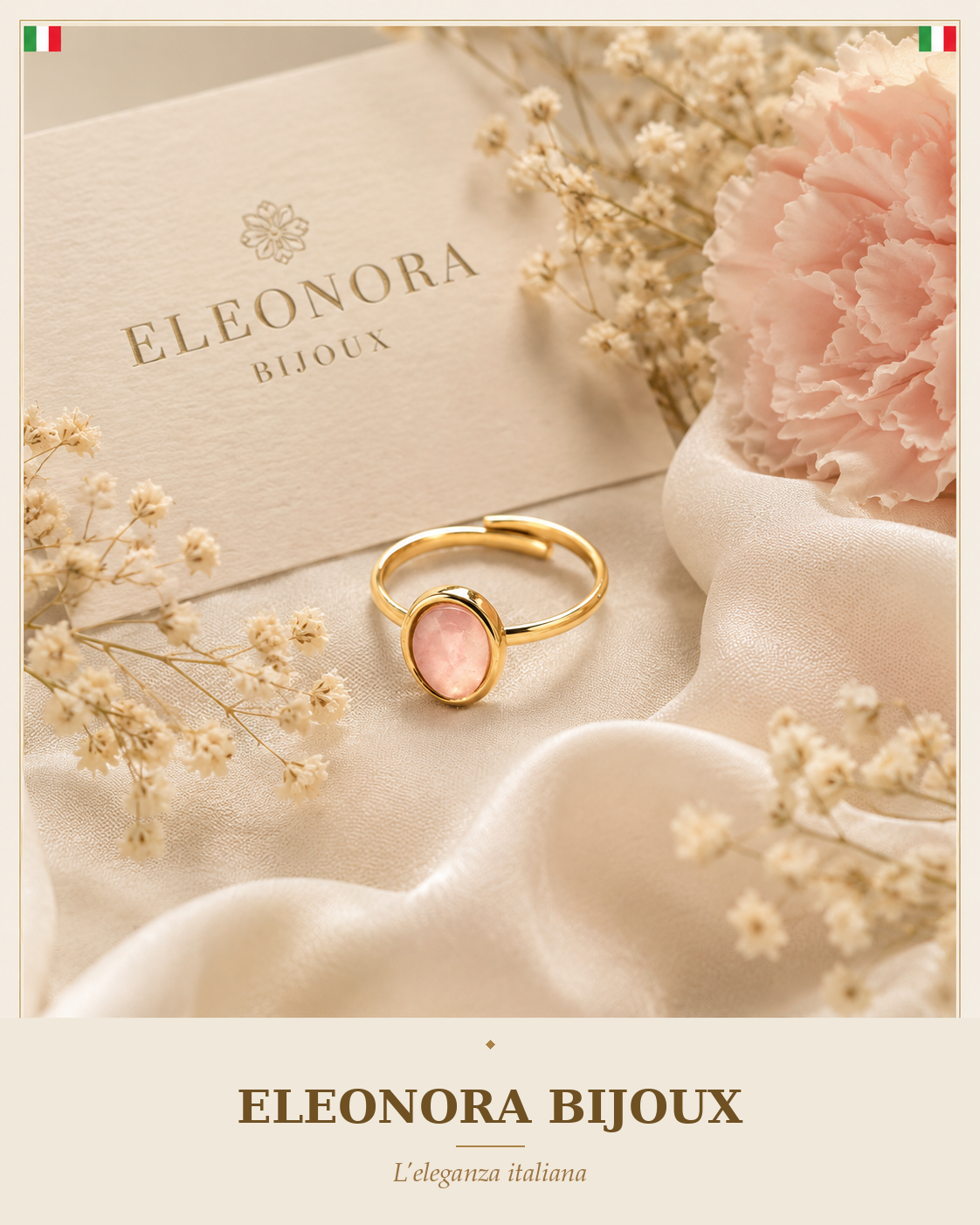 Bague Ovale dorée Eleonora Bijoux