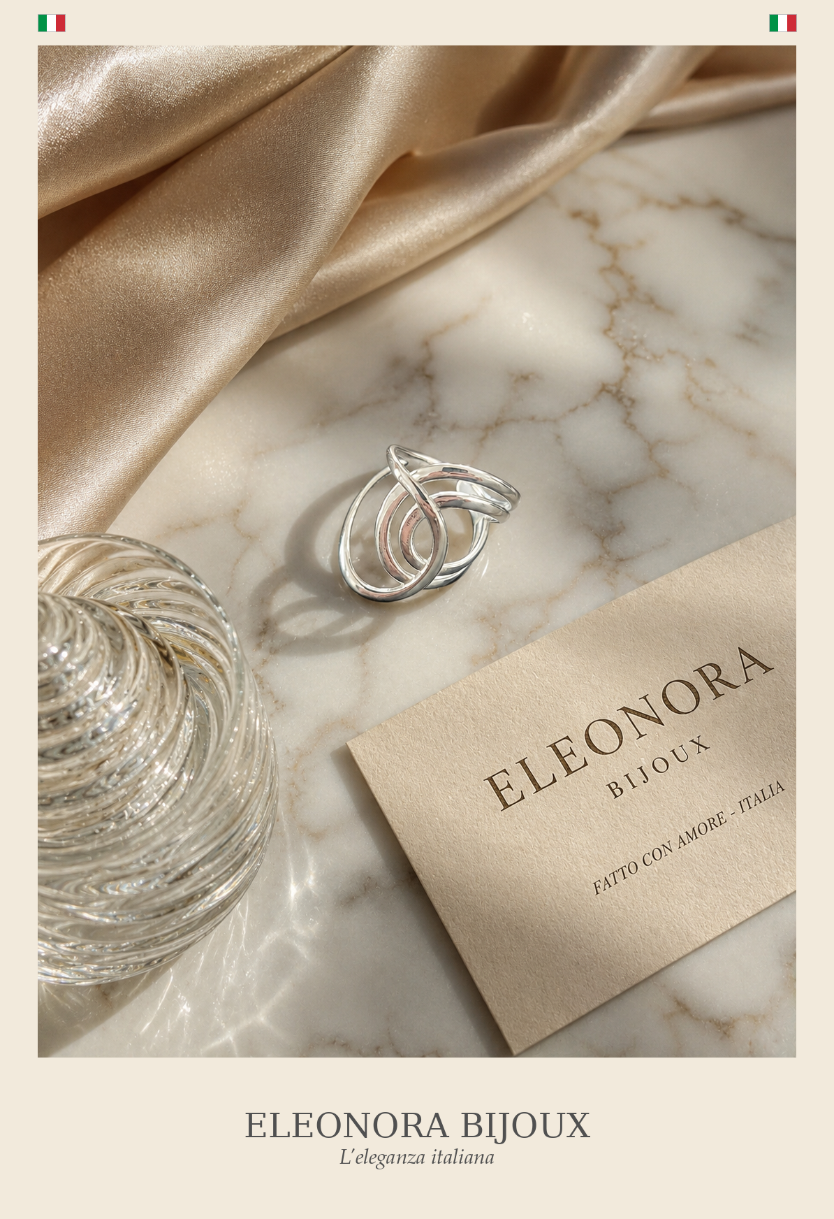 Bague Entrelacée argentée Eleonora Bijoux