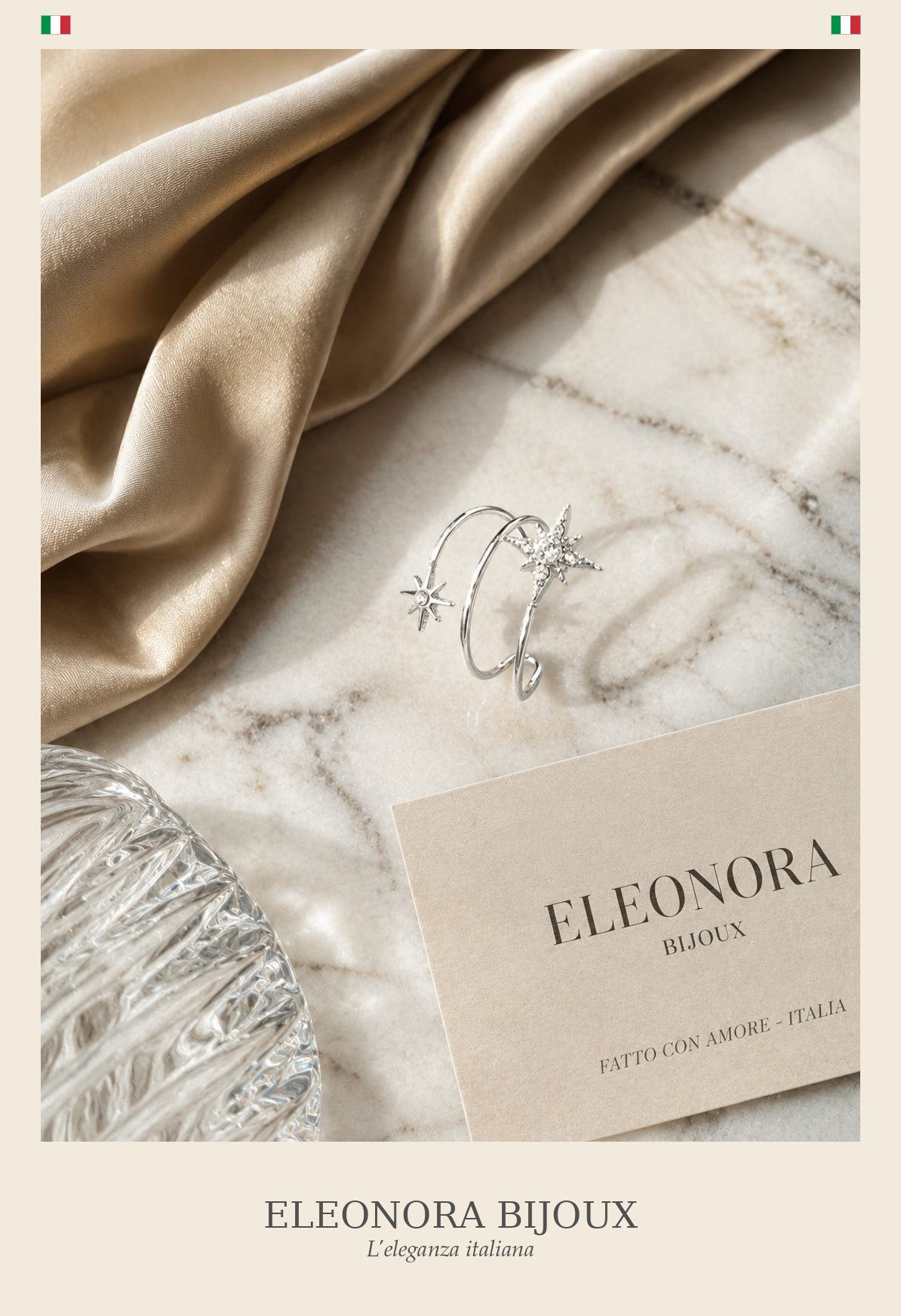 Bague Étoile Polaire argentée Eleonora Bijoux