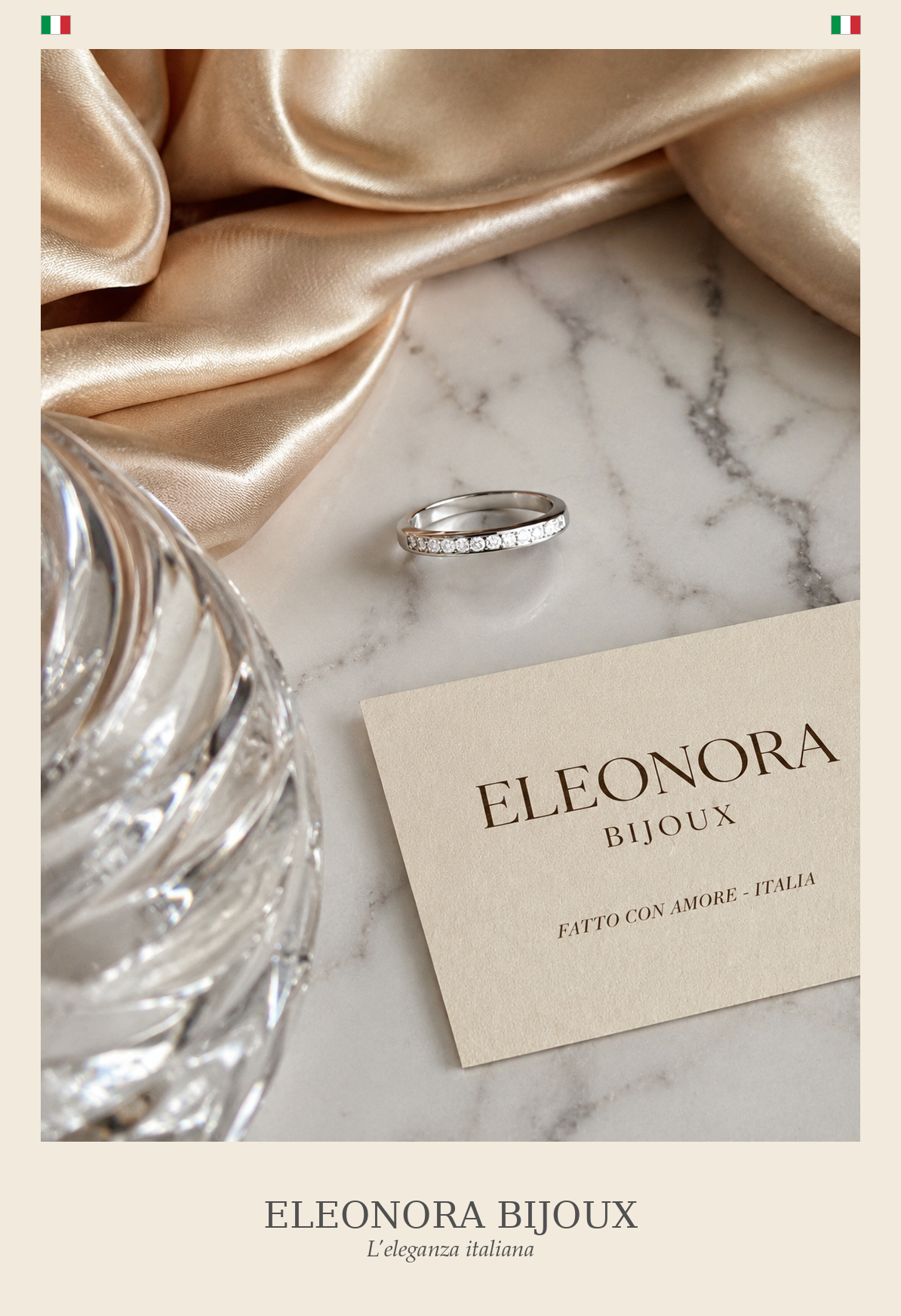 Bague Éternité argentée pavée Eleonora Bijoux