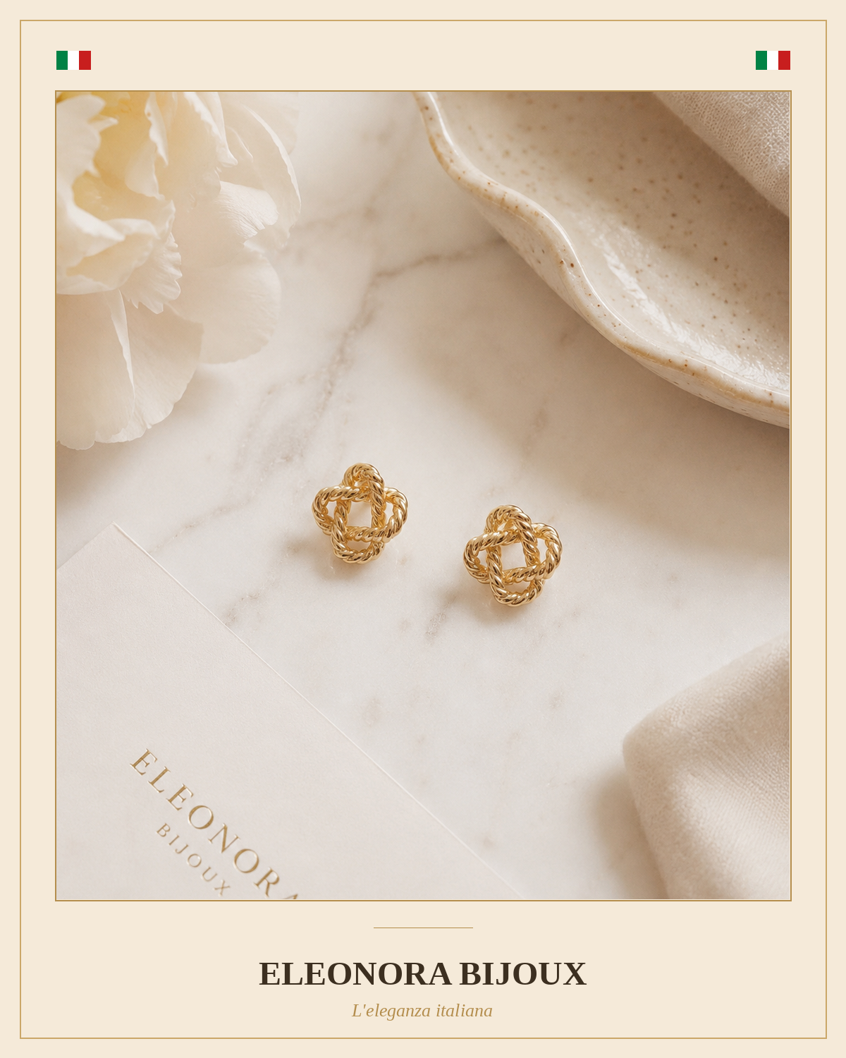Boucles d’oreilles Fleur dorées en Acier Inoxydable