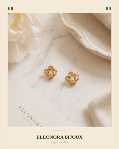 Boucles d’oreilles Fleur dorées en Acier Inoxydable