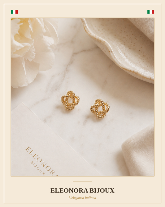 Boucles d’oreilles Fleur dorées en Acier Inoxydable