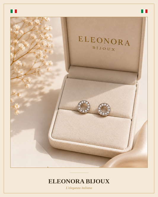 Boucles d'oreilles puces rondes pérlées