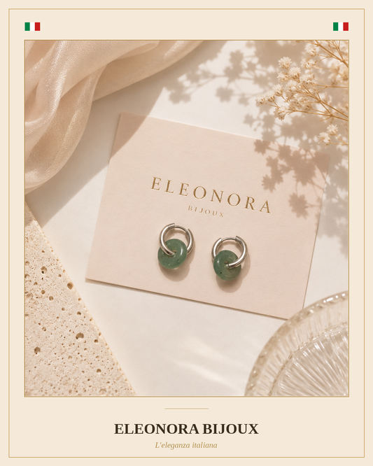 Boucles d’oreilles Loa argentées en Aventurine Verte