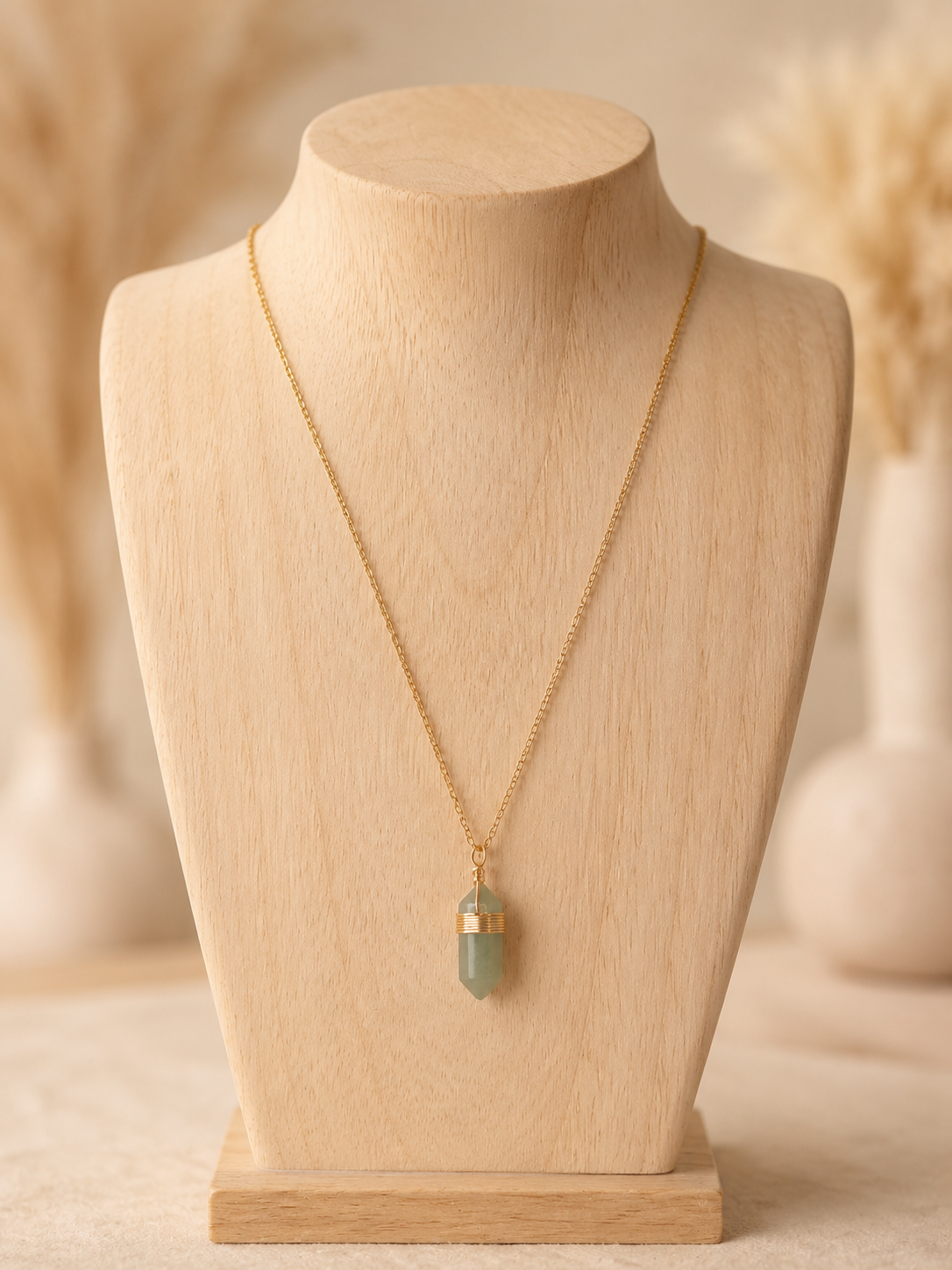 Collier Boho Aventurine Verte - photo studio