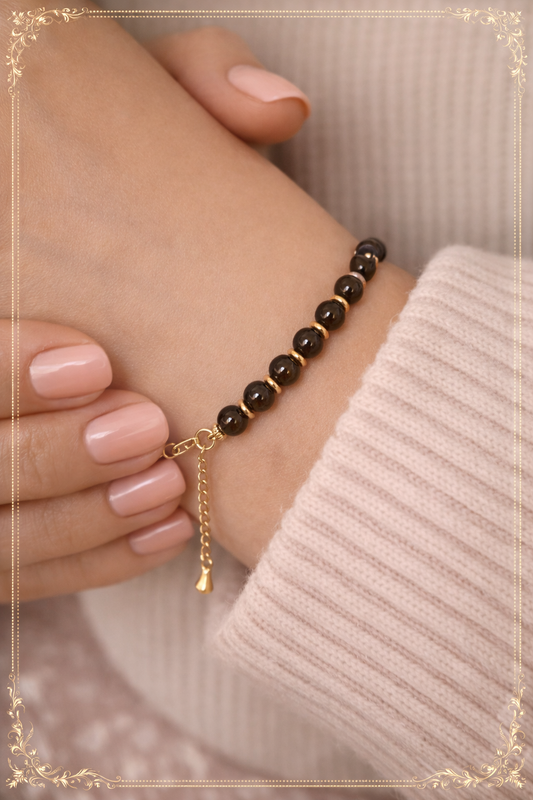 Bracelet Eira en Onyx noir