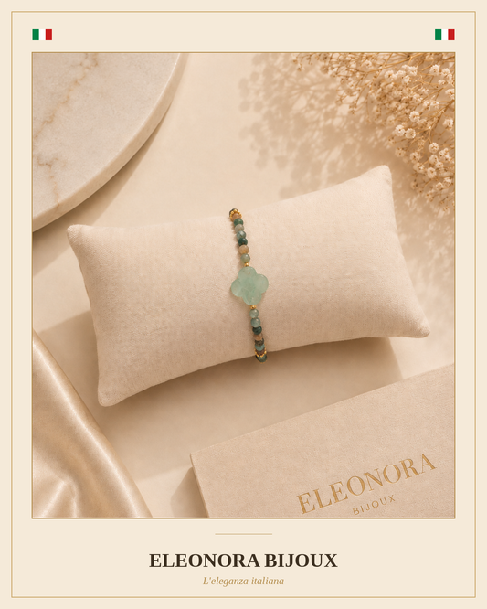Bracelet Rosalia Aventurine Verte Agate Indienne
