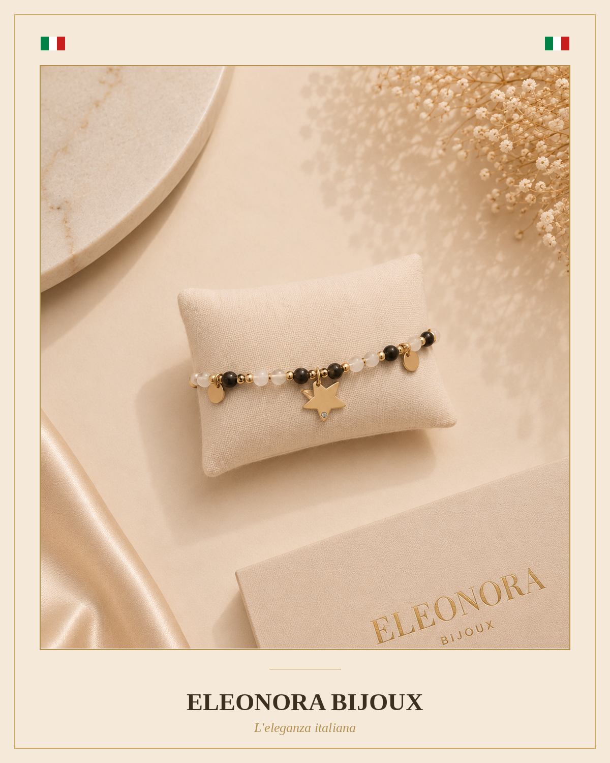Bracelet Myra Onyx Cristal de Roche