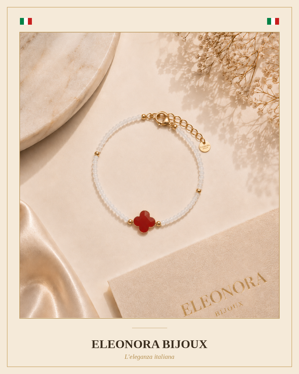 Bracelet Rosalia Cornaline Péristérite