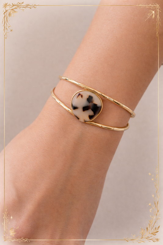 Bracelet jonc doré Léopard