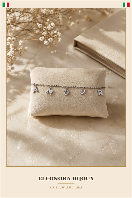 Bracelet Amour argenté en acier inoxydable - Eleonora Bijoux