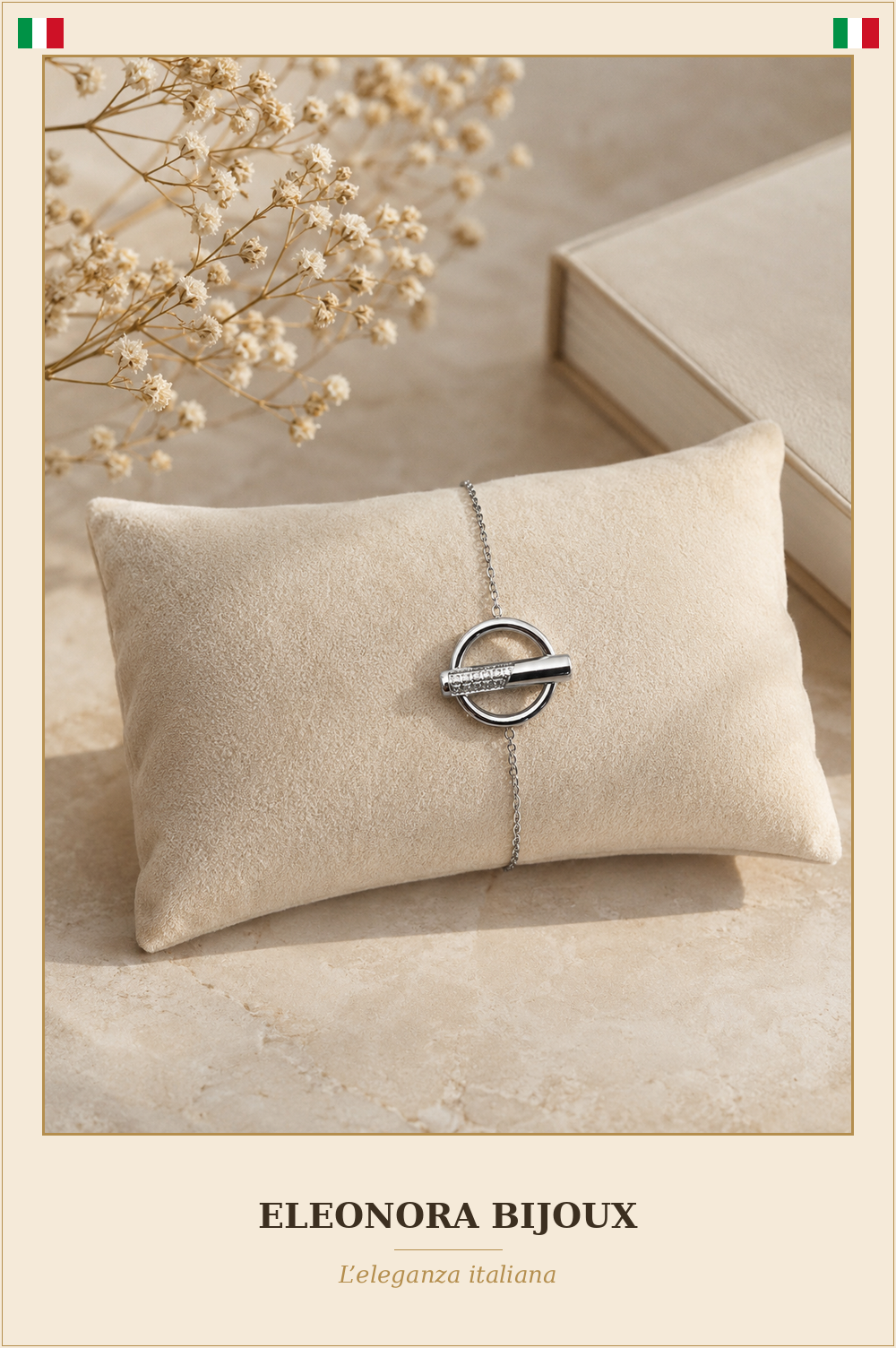 Bracelet Élea argenté en acier inoxydable - Eleonora Bijoux