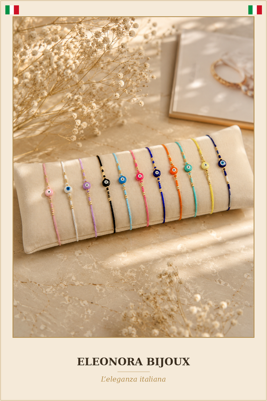 Bracelet perles rocaille Œil Grec 12 coloris - Eleonora Bijoux