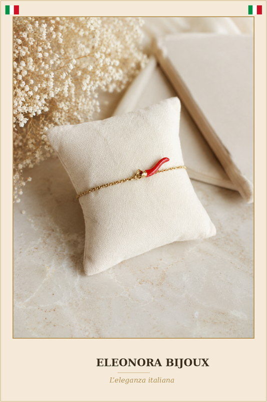 Bracelet Cornicello doré porte-bonheur italien - Eleonora Bijoux