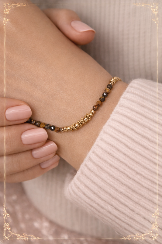 Bracelet Alea doré en Œil de tigre