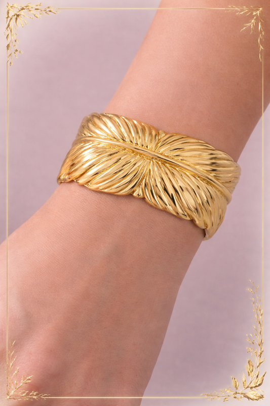 Bracelet Manchette doré en acier inoxydable