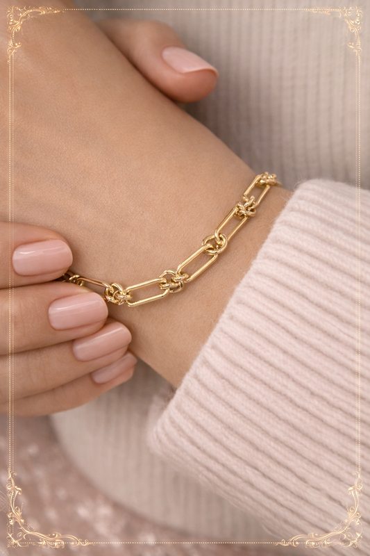 Bracelet Maillons doré en acier inoxydable