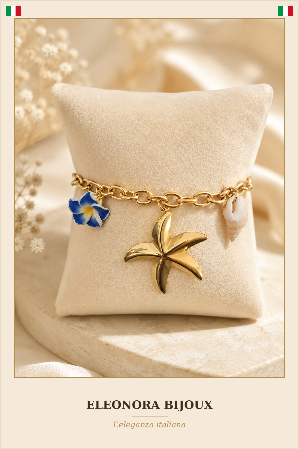 Bracelet Été doré étoile de mer - Eleonora Bijoux