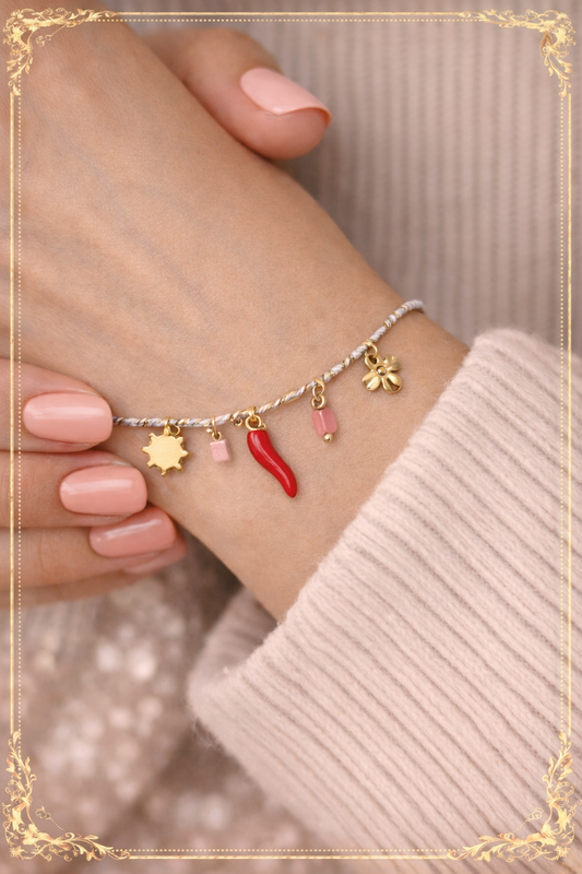 Bracelet Charm Doré en Acier Inoxydable