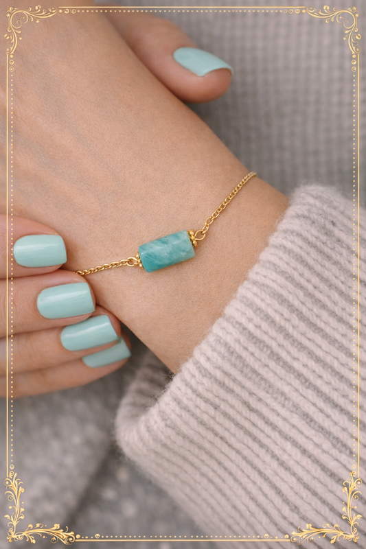 Bracelet Cléa doré en Amazonite