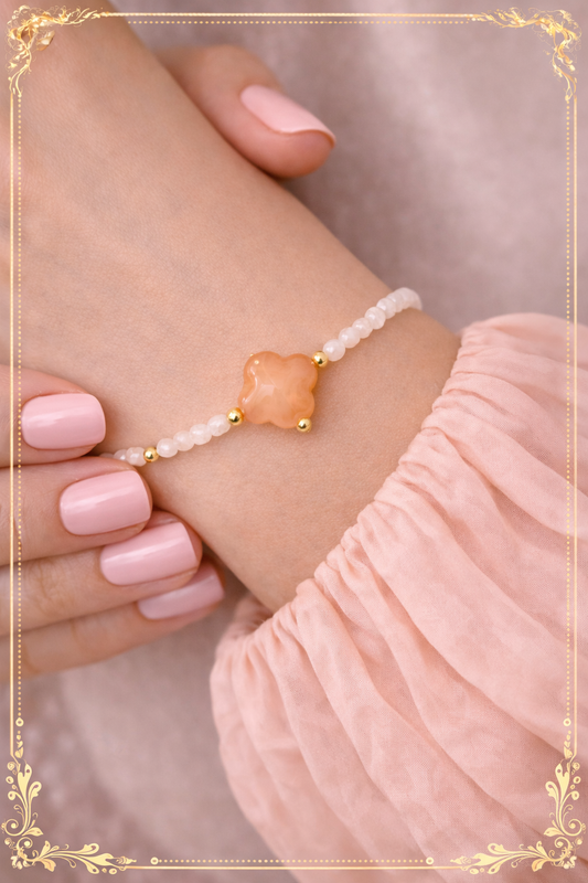 Bracelet Rosalia doré en Cornaline et Péristérite