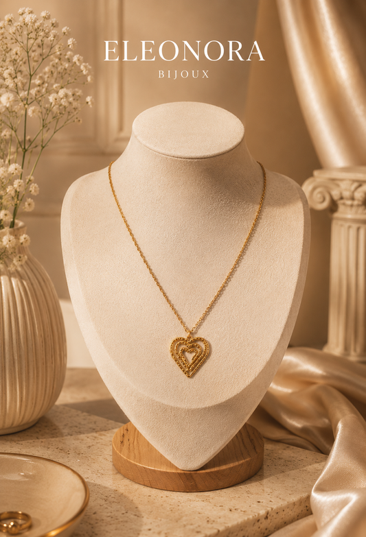 Collier Amour doré en Acier Inoxydable